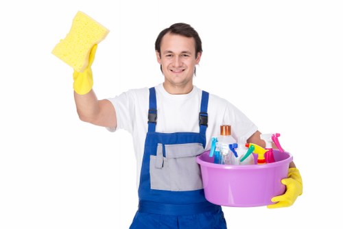 Local cleaning team working in a SE11 property after building work
